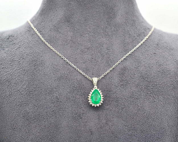 Collier colombien d'émeraudes et de diamants 58 Facettes
