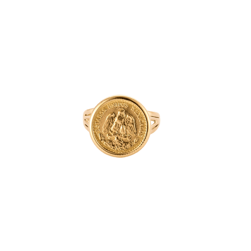 Bague 50 BAGUE OR, PIÈCE DOS PESOS. 58 Facettes BO/240011/