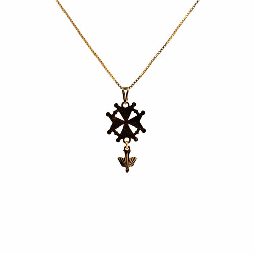 Pendentif Pendentif croix Huguenote or jaune 58 Facettes 2-PEF1-GS38462-3