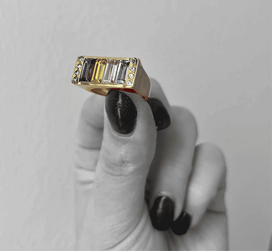 Bague 56 Bague Premier avec pierres multicolores 58 Facettes
