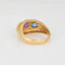 Bague 53 Bague vintage en or jaune avec améthyste et topaze bleue 58 Facettes G13634