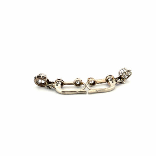Boucles d'oreilles Dormeuses Or Blanc & Diamants 58 Facettes C4BO-GS29319