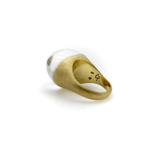 Bague 54.5 Bague H. Stern en or 18 carats avec pierres dorées et cristal de roche 58 Facettes A2000N