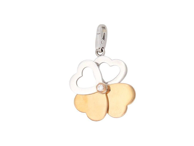 Pendentif pendentif CARTIER charm trefles coeurs or jaune blanc diamant 58 Facettes 264290