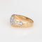 Bague 57 Chevalière Art Déco vintage en or jaune avec diamants 58 Facettes G14018