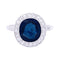 Bague 50 Bague ancienne platine, saphir, diamants. 58 Facettes 33634