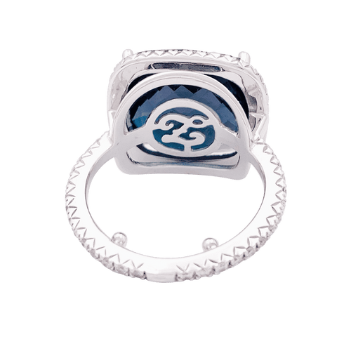 Bague 49 Bague or, topaze bleue, diamants. 58 Facettes 34031