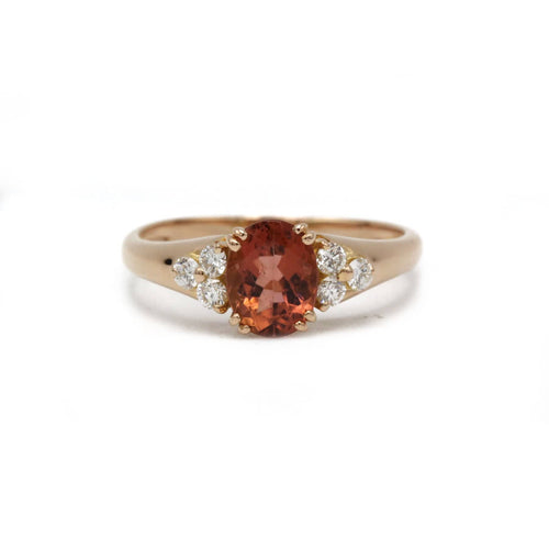 Bague 58 Bague - Or, Diamant & Tourmaline Rose 58 Facettes 250150R