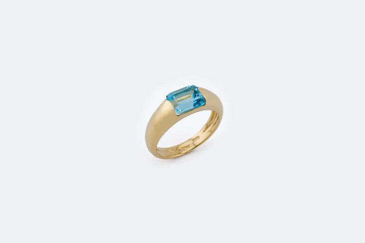 Bague Oro Giallo / 12 Anello in oro giallo con topazio 58 Facettes anl813
