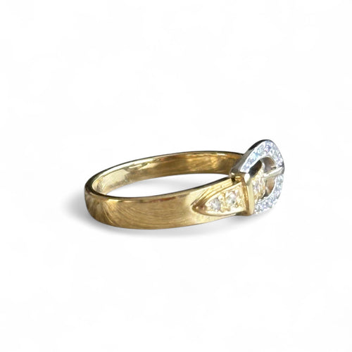 Bague Bague ceinture en or bicolore et diamants 58 Facettes 359