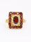 Bague vintage or jaune grenats