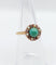 Bague 52.5 Bague marguerite or jaune, cabochon de turquoise, diamants et perles (circa 1900) 58 Facettes A05219