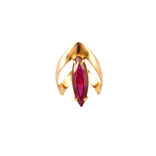 Bague 47.5 Bague Or Jaune & Pierre Rouge 58 Facettes