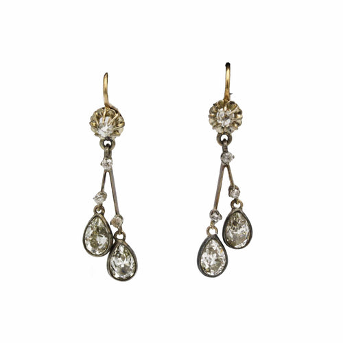 Boucles d'oreilles Boucles d'oreilles - Or jaune Argent & diamants 58 Facettes 250028R