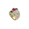 Bague Bague en or jaune 18 Cts avec saphir, rubis, émeraude et diamants vers 1990. T49 58 Facettes