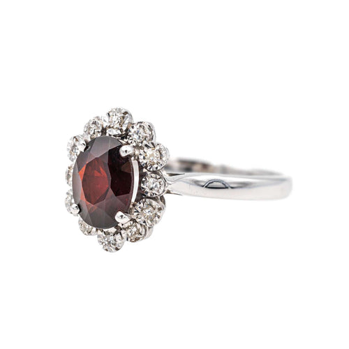 Bague 54 Bague Pompadour Or blanc Grenat 58 Facettes 3681303RV