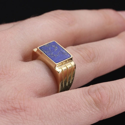 Chevalière or et lapis lazuli