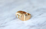 Bague 58 Bague Tank or rose, platine et diamants 58 Facettes