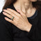 Bague Bague zigzag diamant émeraude des années 80, taille 5, bijou vintage en or jaune 18 carats 58 Facettes G13950