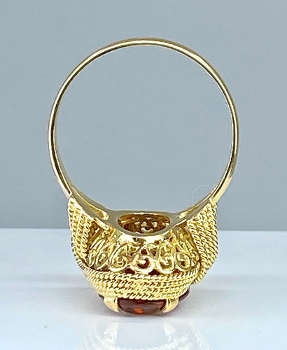 Bague Bague en or jaune 18 carats et citrine 58 Facettes AB381