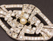 Broche Broche Art Déco Platine Diamants Perle Fine 58 Facettes A9387