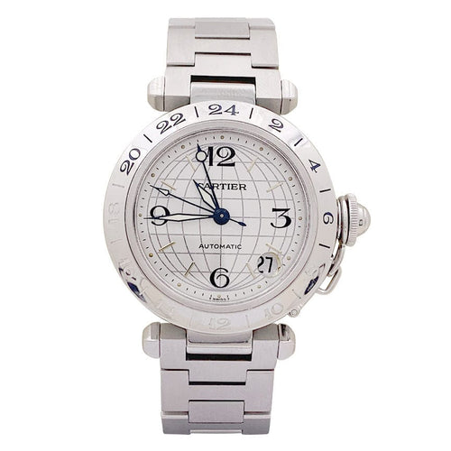 Montre Montre Cartier "Pasha GMT" acier. 58 Facettes 33794