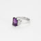 Bague 56 Bague cocktail or gris, améthyste et diamants 58 Facettes COG0441