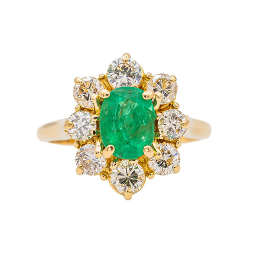 Bague 52 Bague Pompadour Or jaune Emeraude 58 Facettes 3753143RV