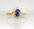 Bague en or jaune 18 carats, saphir et diamants