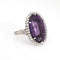 Bague Bague cocktail vintage en or blanc 18 carats, ornée d'une améthyste et de diamants, taille 5,25, style milieu du siècle. 58 Facettes G13978