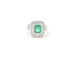 Bague Bague en or blanc avec émeraude et diamants 58 Facettes