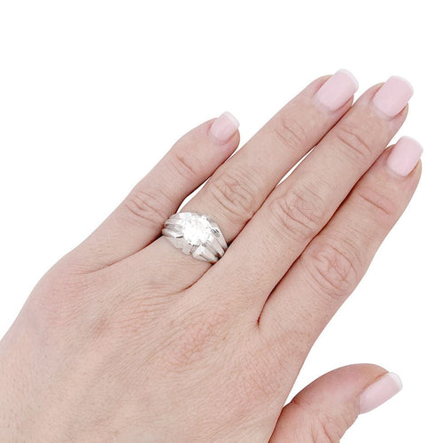 Bague 52 Bague de style Art Déco en or blanc, diamant. 58 Facettes 33667