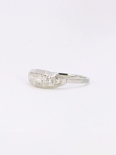 Bague Bague Art Deco diamants taille ancienne 58 Facettes J356