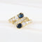 Bague 55 Bague vintage en or jaune 18 carats avec diamants et saphirs 58 Facettes 131144