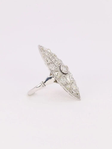 Bague Bague marquise Art-Déco platine diamants taille ancienne 2 ct 58 Facettes J529