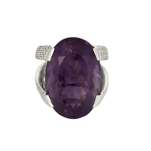 Bague en Or blanc Améthyste et diamants