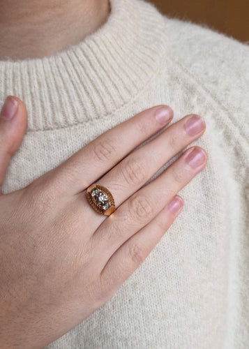 55 Bague or jaune diamants 58 Facettes