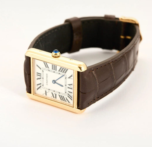 Montre Hermès -  Montre Tank solo or jaune 58 Facettes