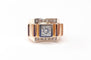 Bague 54 Bague Tank diamants en or rose et platine 58 Facettes Bag.Tank.Dt-1323