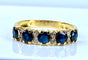 Bague 51 Demi alliance en or jaune, 5 saphirs et 8 diamants 58 Facettes AB433