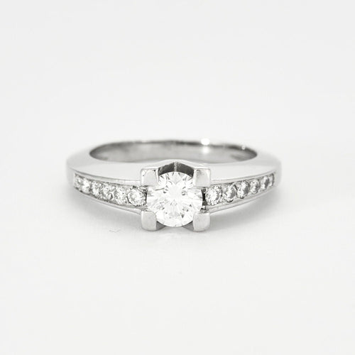 Bague Bague en platine avec diamants 58 Facettes 240233
