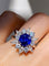 Bague 49 Bague en or blanc 18k ornée d'un saphir Birman non chauffé 58 Facettes