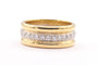 Bague 54 Bague contemporaine en or jaune et blanc sertie de diamants 58 Facettes 19456