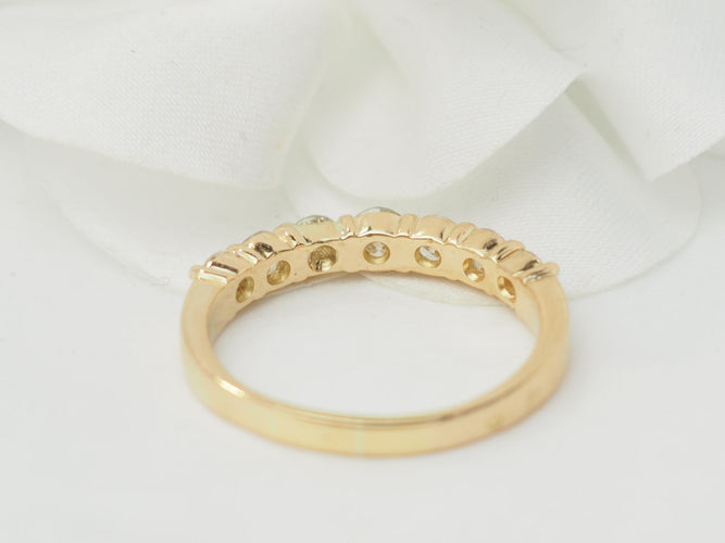 Bague 62 Demi alliance en or jaune et diamants 58 Facettes 33458