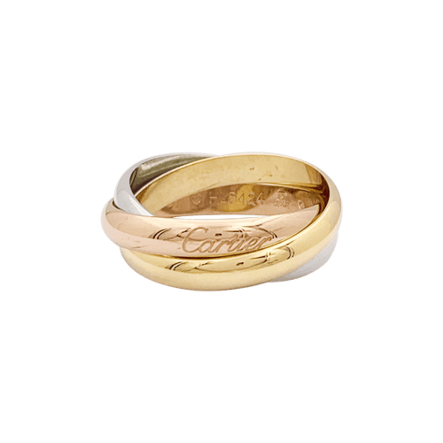 Bague 57 Bague Cartier, "Trinity Classique", trois ors. 58 Facettes 34558