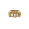 Bague 52 Bague Tank or jaune et gris et diamants 58 Facettes PER0048