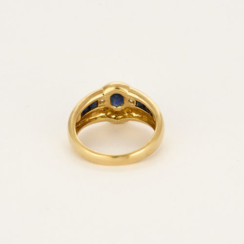 Bague 49 Bague en or jaune, saphir et diamants 58 Facettes SAI0750