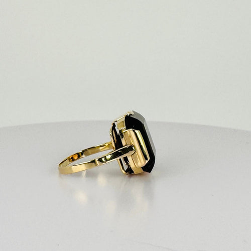 54 Vintage Ring Yellow Gold with Smokey Quartz 58 Facettes 2512019