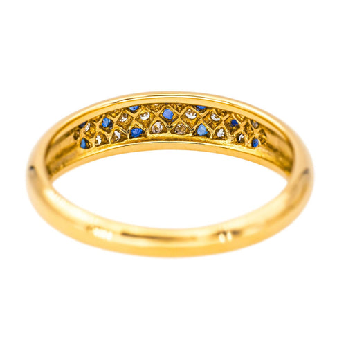 Bague 53 Bague  Jonc Or jaune Diamant, Saphir 58 Facettes 4207983CN