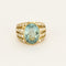 Bague 46 Bague vintage en or jaune diamants et aigue marine. 58 Facettes